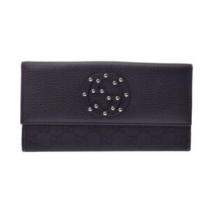 Gucci hook long wallet black nylon leather